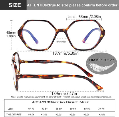 EYEURL 4-Pack Reading Glasses for Women Blue Light Blocking Reading Glasses Vintage Design Diamond-Shaped Frame Spring Hinge Readers for Women Men Anti Glare Filter Lightweight Eyeglasses,1.5