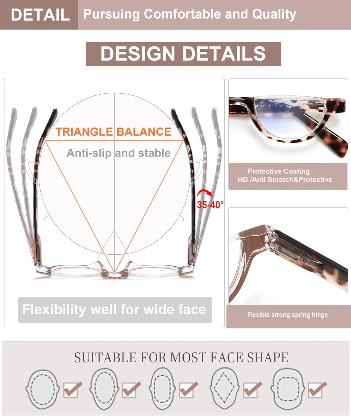 5-Pack Full-Rim Blue-Light Readers for Women - product photo 7