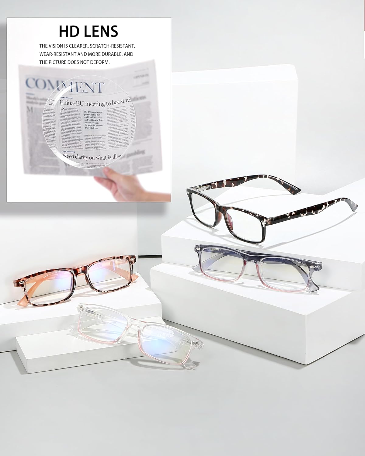 Stylish Reading Glasses for Women – Blue Light Blocking Readers, Fashion Eyeglasses Cheaters for Everyday Comfort