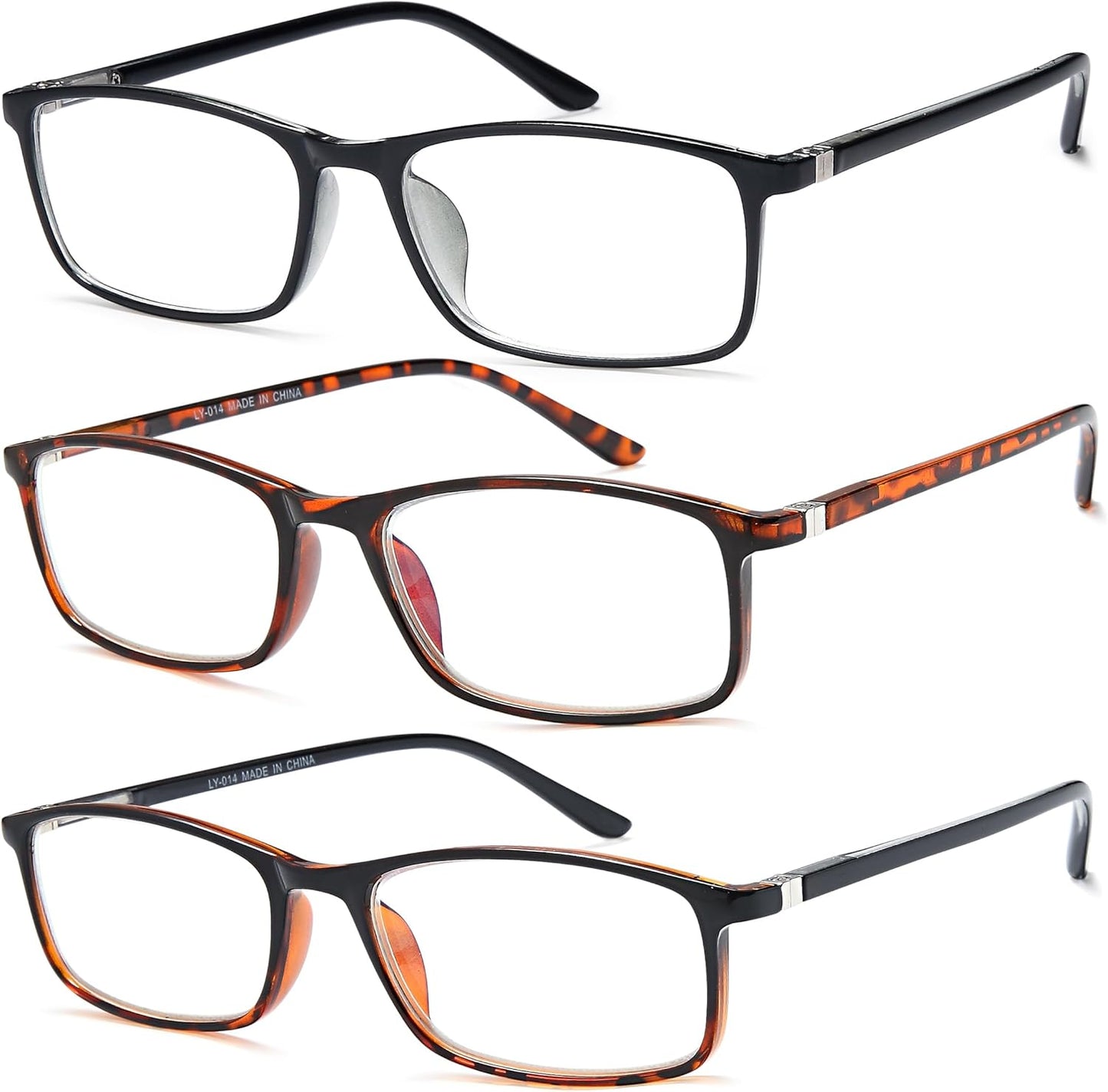 Stylish Professional Readers for Men and Women – Blue Light Blocking Computer Glasses with Spring Hinges for Eye Strain Relief