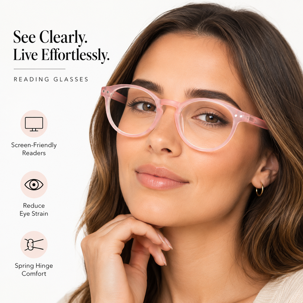 EYEURL 4-Pack Small Round Reading Glasses for Women Men Neck Hanging Blue Light Blocking Eyeglasses TR90 Readers for Women