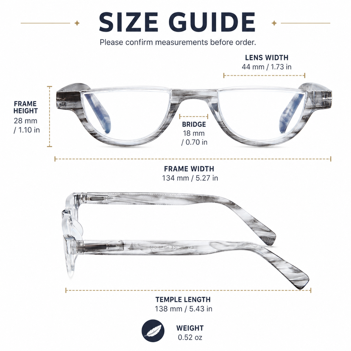4-Pack Vintage Semi-Rimless Blue-Light Readers for Men - product photo 3