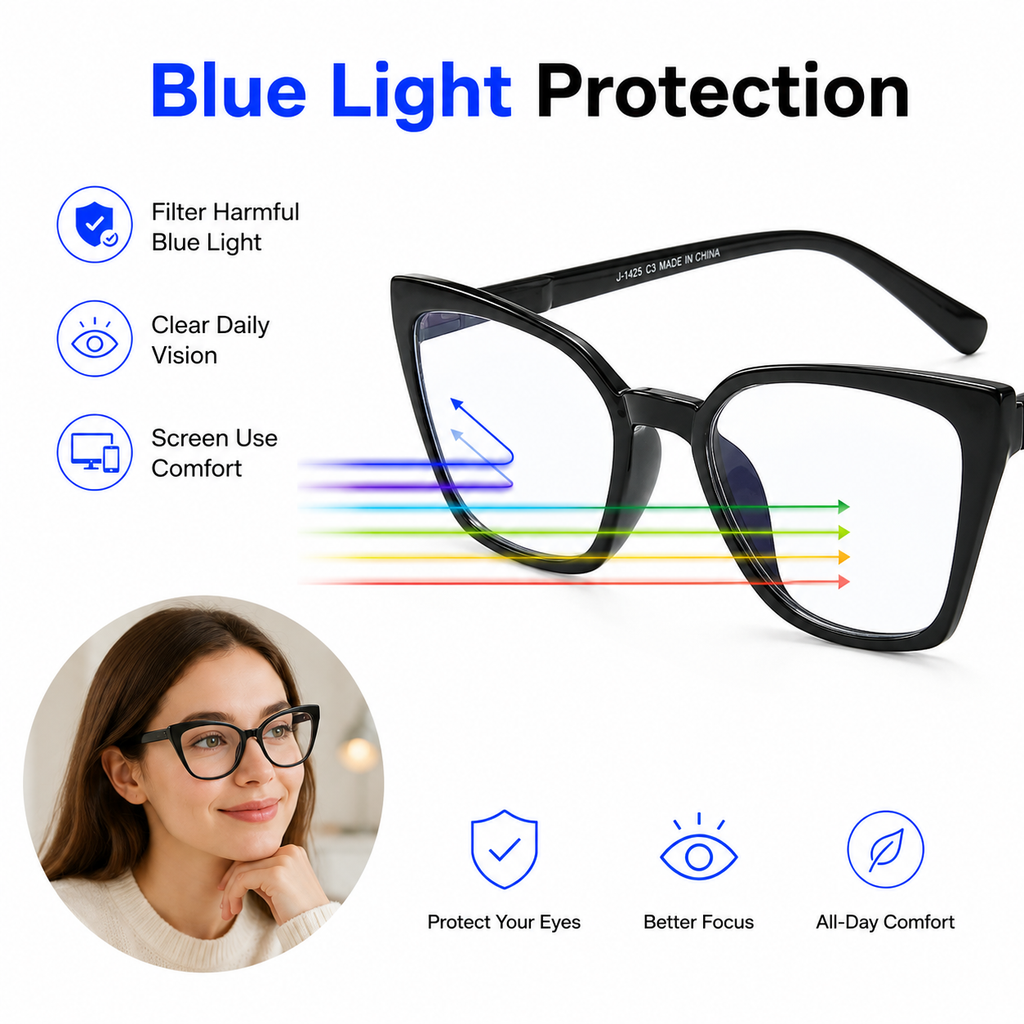EYEURL 4-Pack Cat Eye Reading Glasses for Women – Fashion Blue Light Blocking Readers, Ladies Computer Eyeglasses