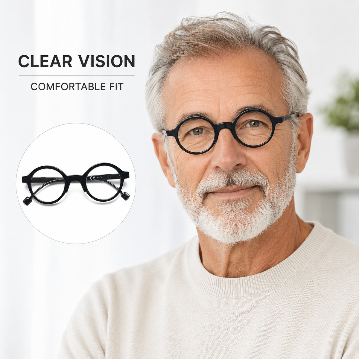Vintage Round Spring-Hinge Readers for Men & Women - product photo 4