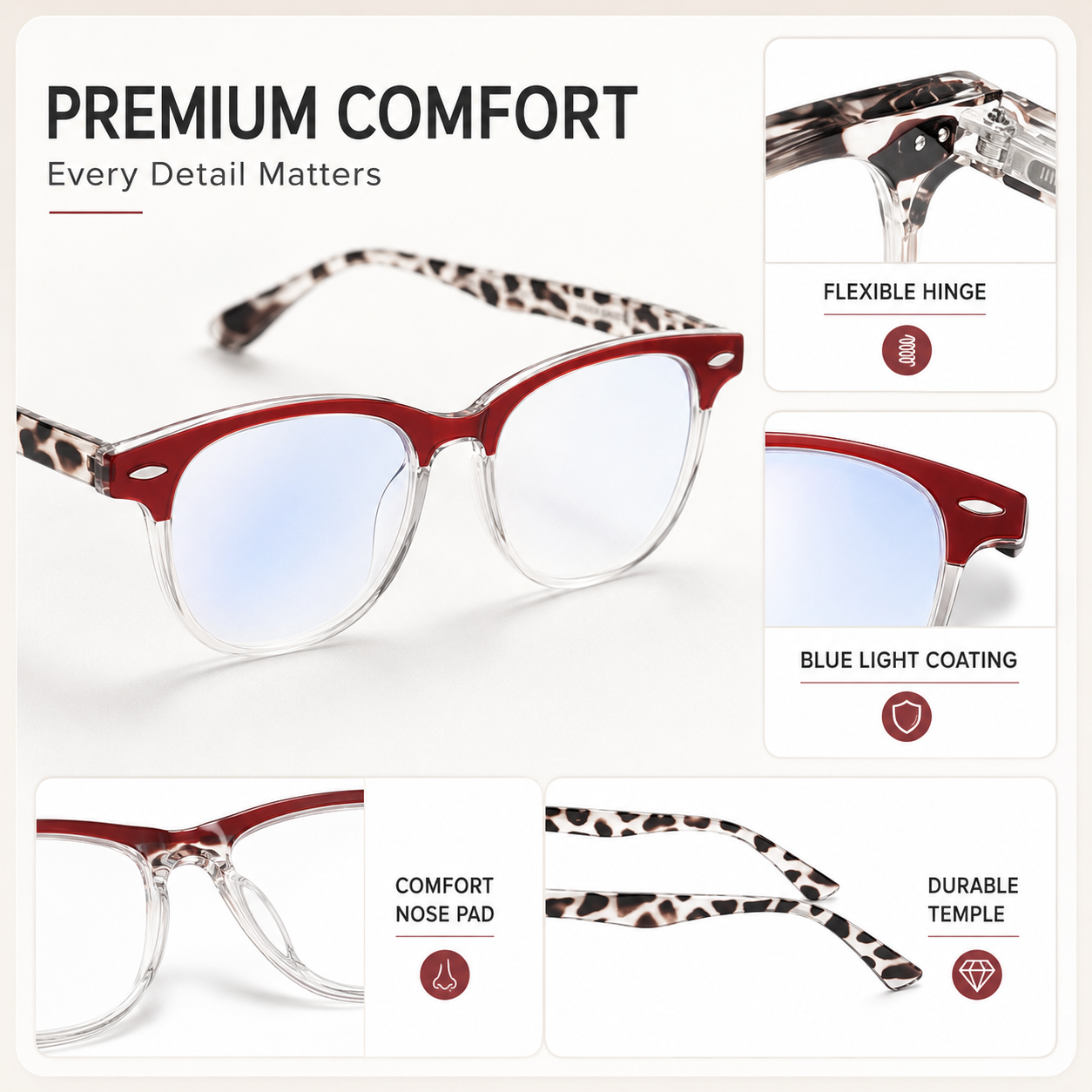 EYEURL Round Reading Glasses for Women – 4 Pack Stylish Blue Light Blocking Readers, Retro Round Computer Eyeglasses for Work and Home