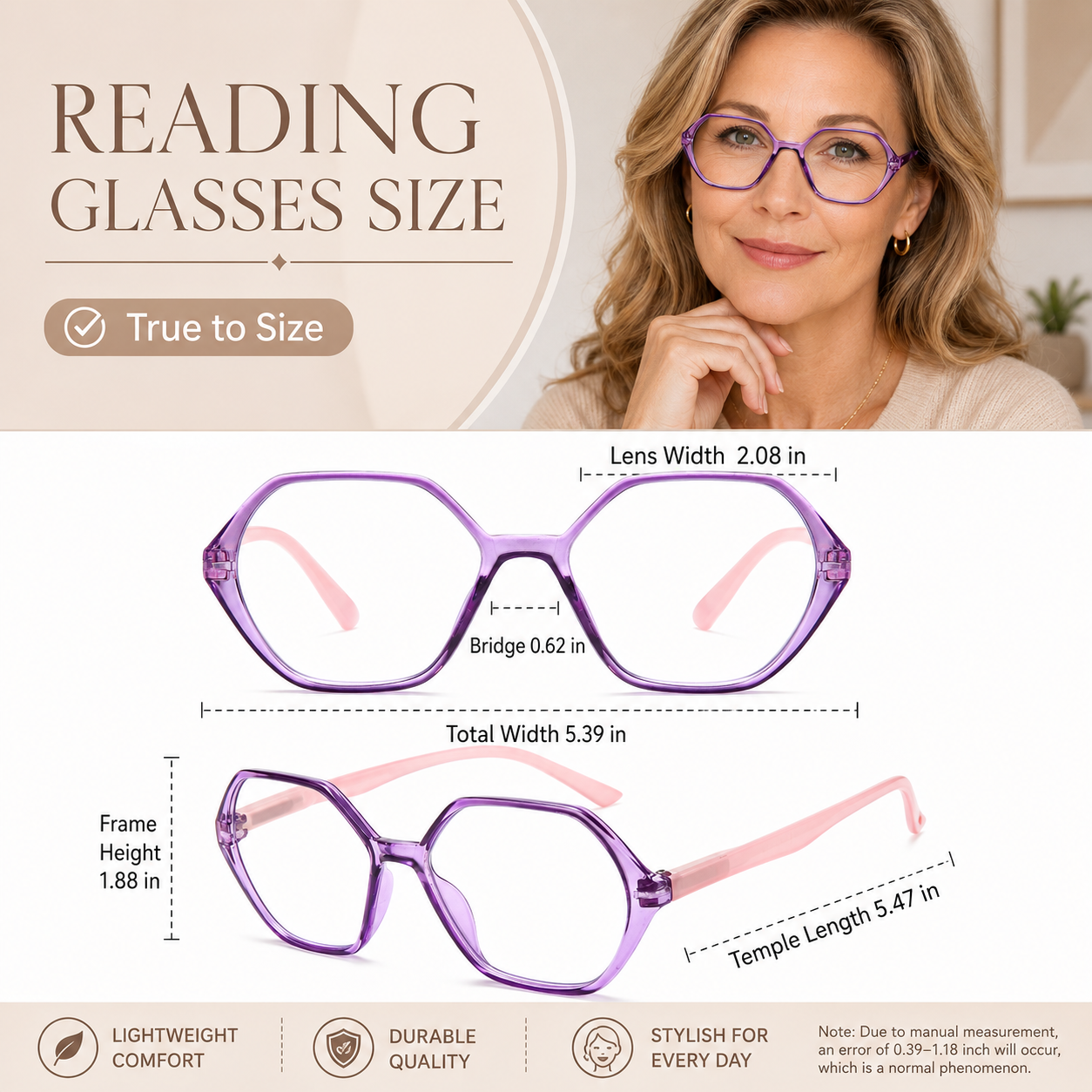 EYEURL Diamond Shaped Reading Glasses for Women – 4 Pack Blue Light Blocking Vintage Computer Readers with Spring Hinges, Anti-Glare Lightweight Eyewear