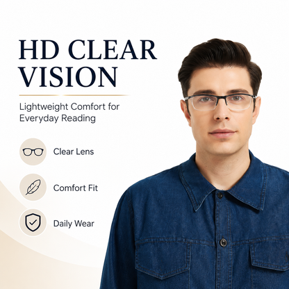 EYEURL 4-Pack Half Frame Blue Light Reading Glasses for Men Rectangle Semi Rimless Readers for Women Spring Hinge Eyeglasses