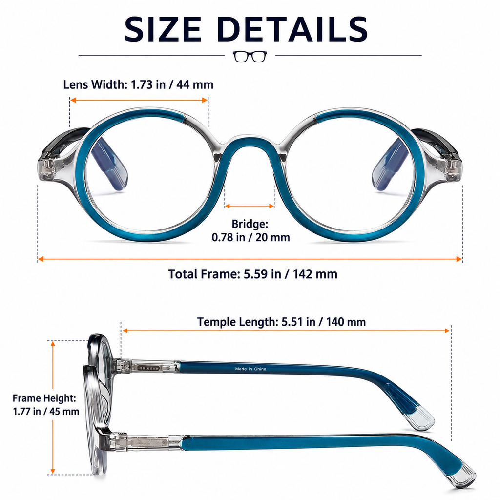 Stylish Retro Round Reading Glasses – Unisex Blue Light Blocking Readers with Spring Hinges for Comfortable Computer Use