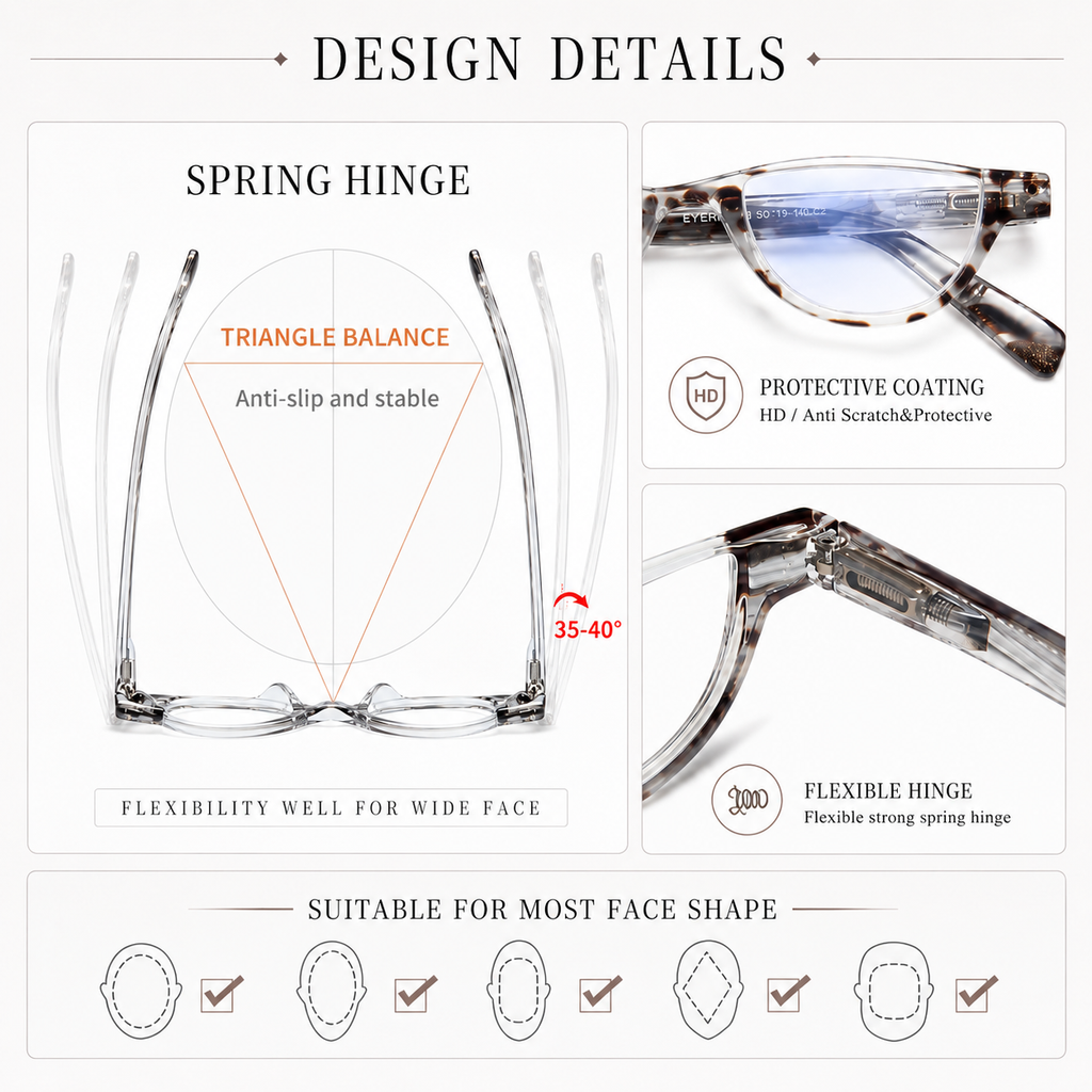 EYEURL Half Frame Reading Glasses for Women-4 Pack Blue Light Glasses Fashion Computer Readers for Women Anti UV Ray Eyeglasses with Spring Hinges