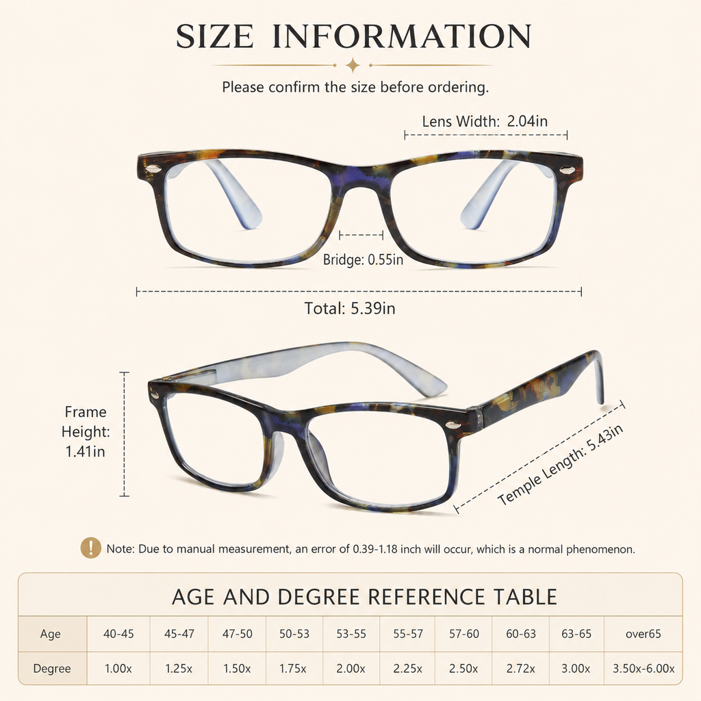 Reading Glasses for Women, 4 pack Fashion Readers for Women Men Spring Hinge Eye Glasses, Blue Light Reading Glasses