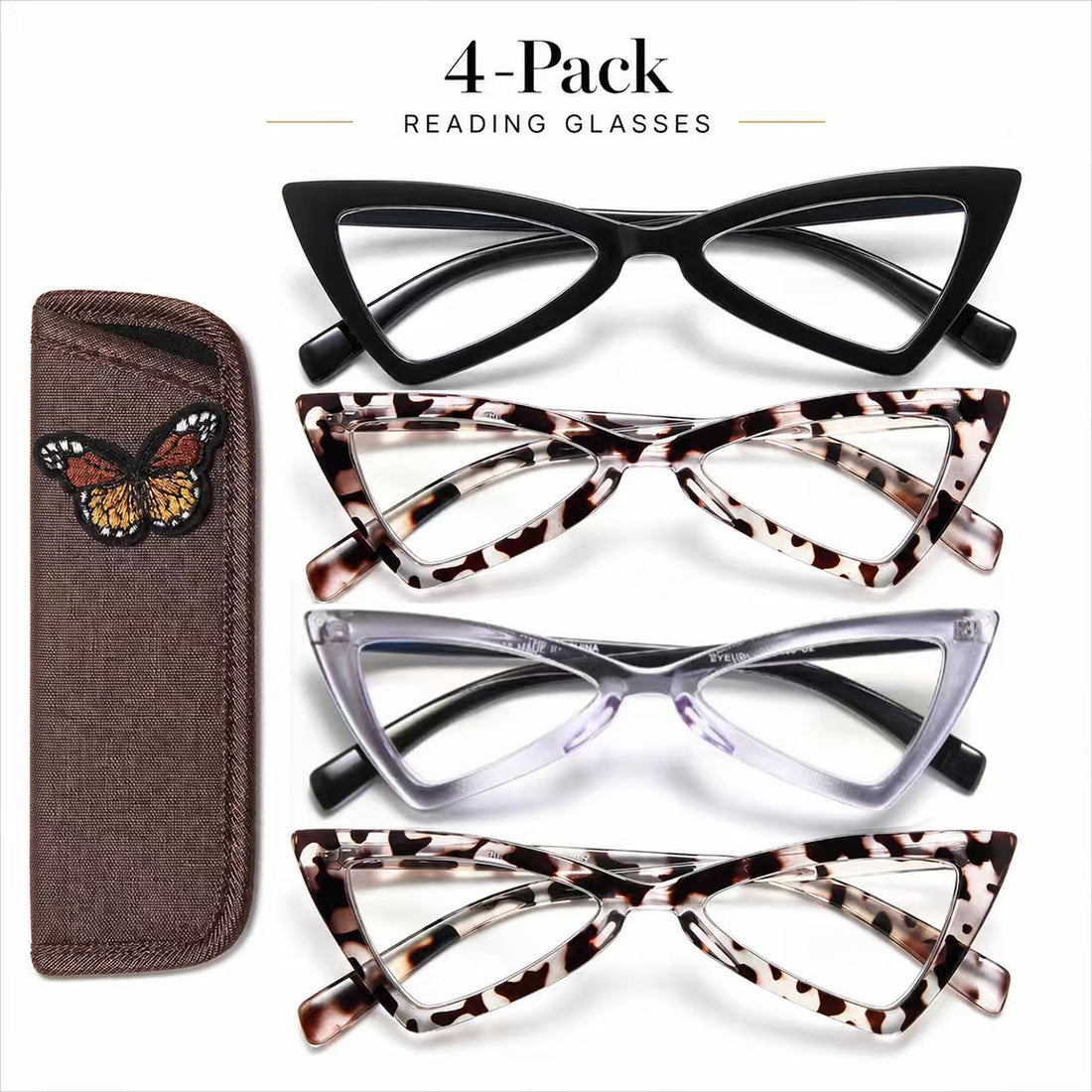 4-Pack Oversized Cat-Eye Blue-Light Readers for Women - product photo 1