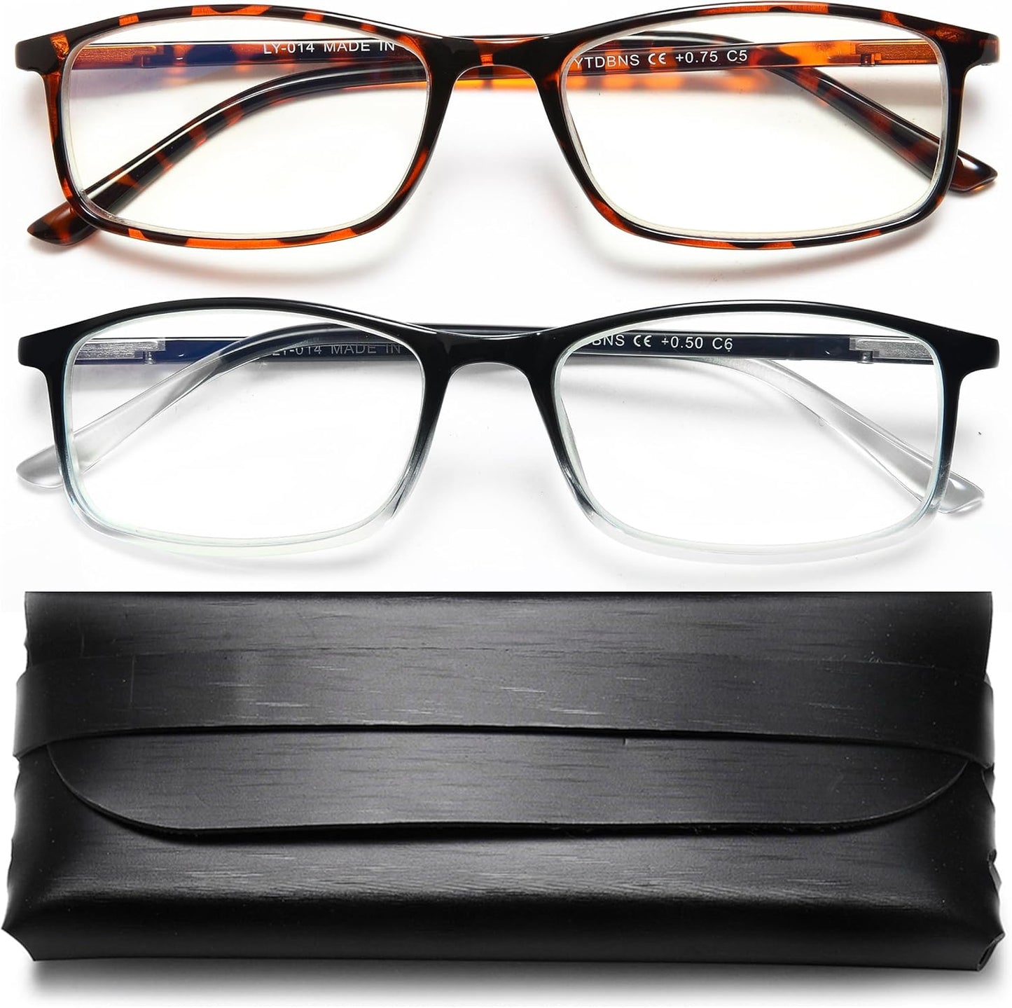 Professional Reading Glasses for Men/Women, Blue Light Blocking Computer Readers with Spring Hinges for Glare and UV Protection