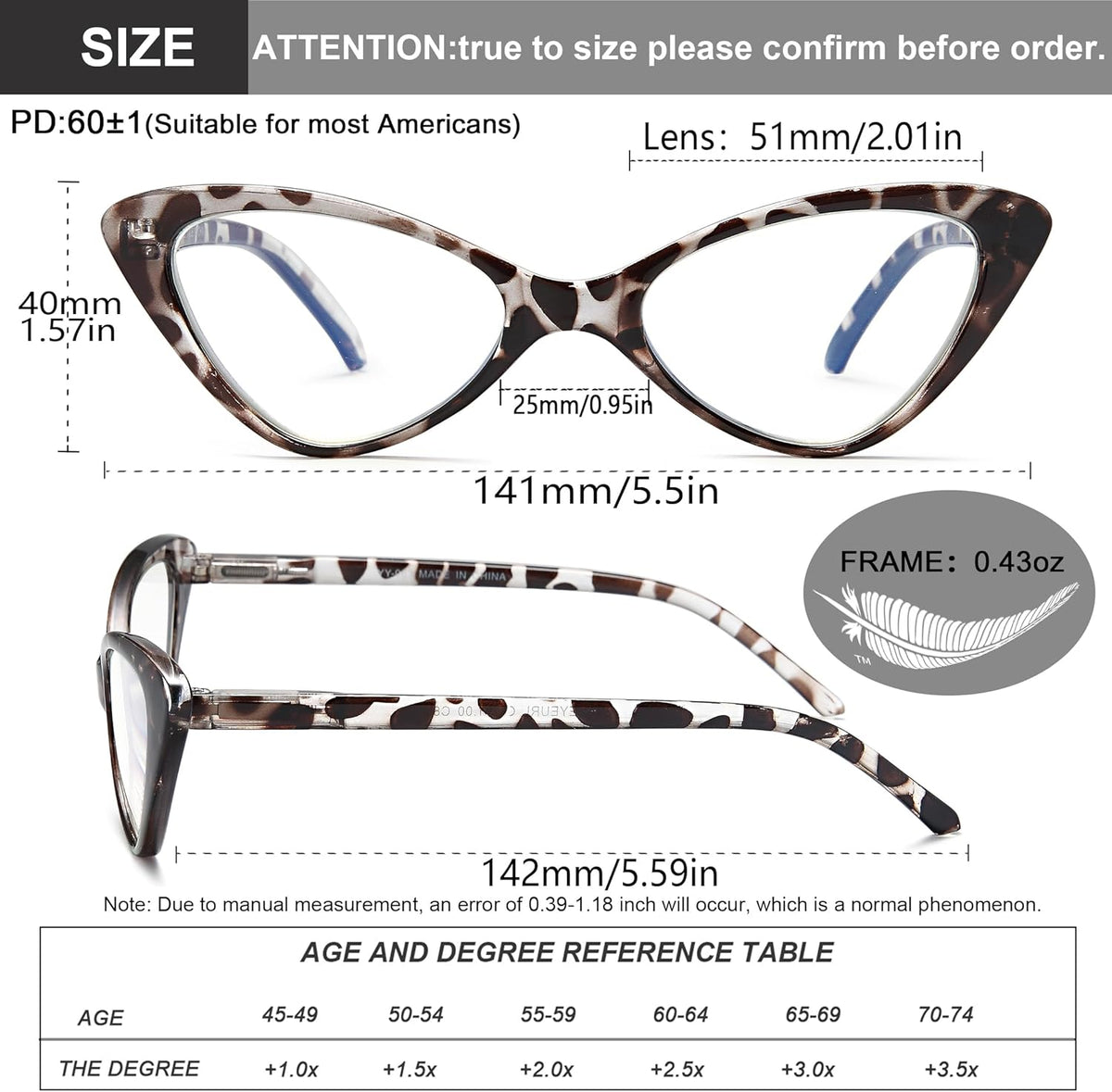 4-Pack Fashion Cat-Eye Blue-Light Readers for Women - product photo 3