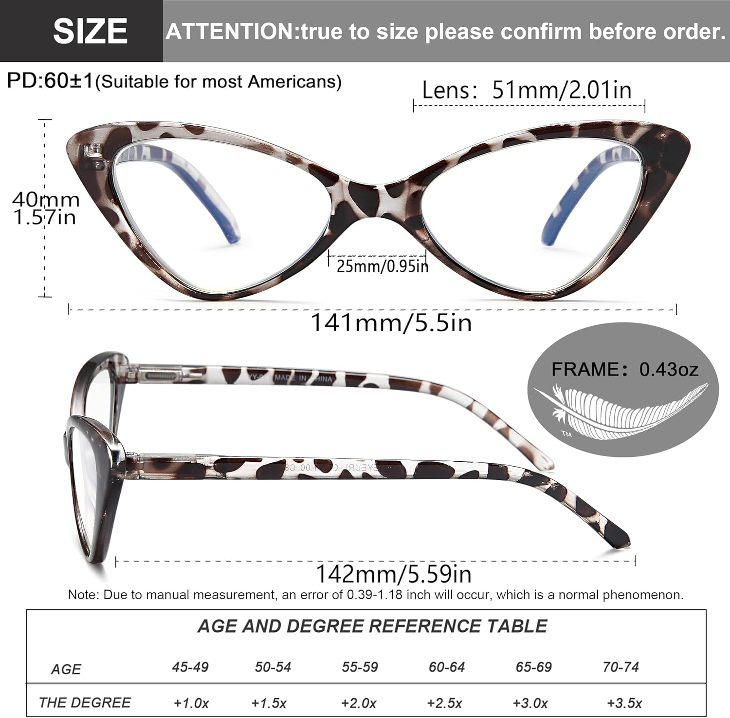 EYEURL 4-Pack Reading Glasses for Women, Fashion Cat Eye Blue Light Blocking Readers with Spring Hinges,1.50 Anti-Glare/UV Rays