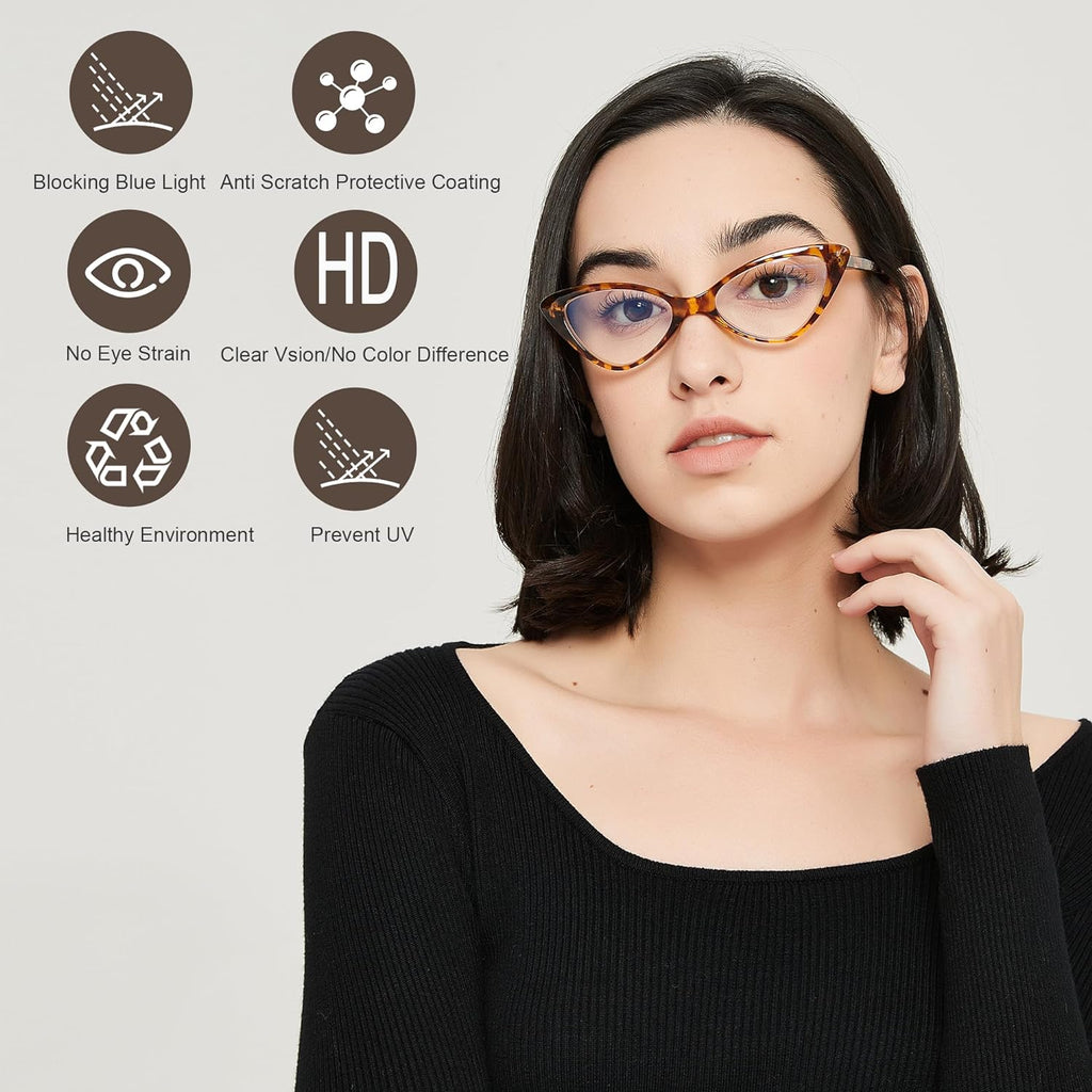 4-Pack Cat-Eye Readers – Black & Blue & Clear & Tortoise — product image 9 of 10