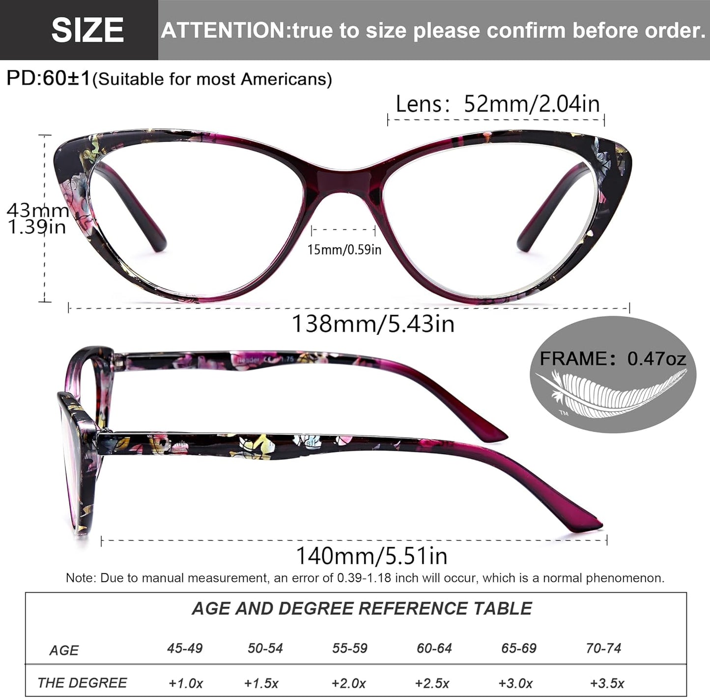 EYEURL Cat Eye Reading Glasses for Women, 2 Pack Blue Light Blocking Readers with Spring Hinge – Anti Glare UV Protection Computer Eyeglasses