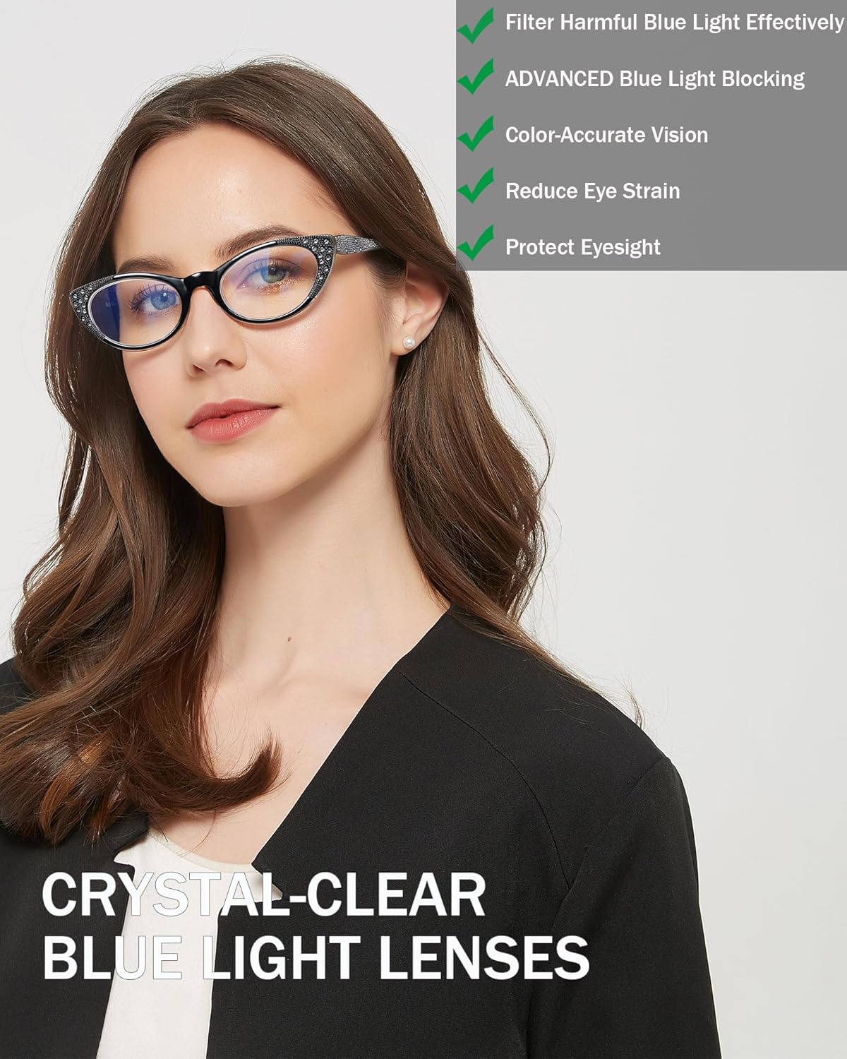 EYEURL Cat Eye Reading Glasses for Women – 3 Pack Blue Light Blocking Fashion Computer Readers with Spring Hinges, Anti-Glare Stylish Eyewear for Work and Daily Use