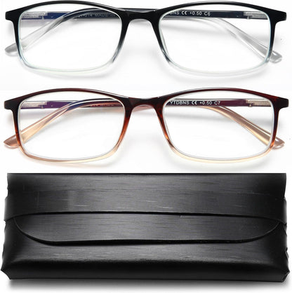 Professional Blue Light Blocking Reading Glasses – Unisex Computer Readers with Spring Hinges, UV Protection & Anti Glare Design