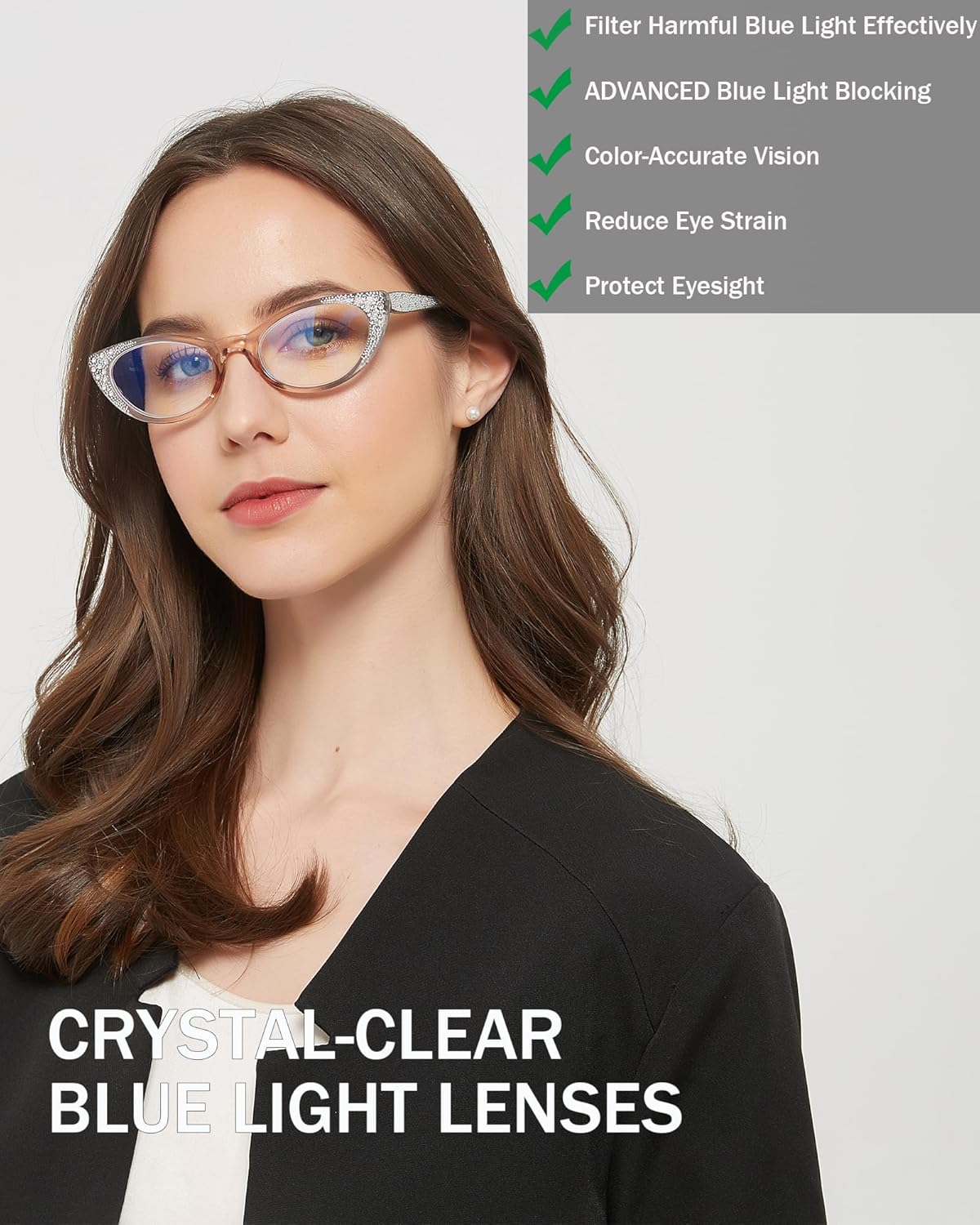 EYEURL Cat Eye Reading Glasses for Women – 4 Pack Blue Light Blocking Fashion Computer Readers with Spring Hinges, Anti-Glare Stylish Eyewear for Office and Daily Use