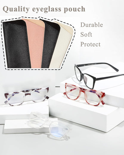 EYEURL 4-Pack Cat Eye Reading Glasses for Women – Fashion Blue Light Blocking Readers, Comfortable Ladies Computer Eyeglasses for Everyday Use