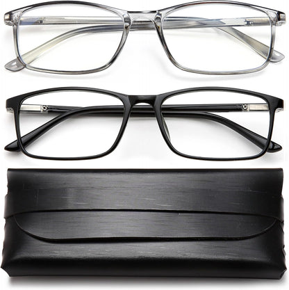 Unisex Professional Reading Glasses – Blue Light Filter Computer Readers with Spring Hinges, Anti Glare and UV Protection Lenses