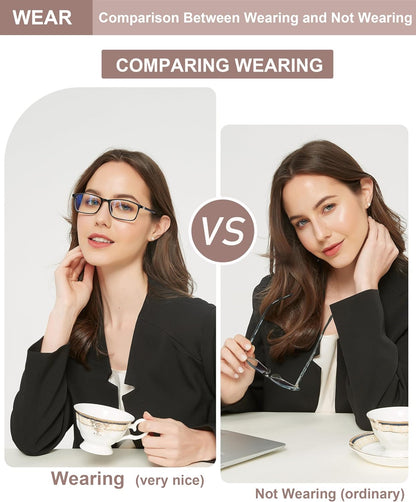 Stylish Professional Readers for Men and Women – Blue Light Blocking Computer Glasses with Spring Hinges for Eye Strain Relief
