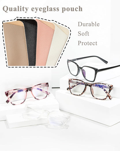 EYEURL 4-Pack Cat Eye Reading Glasses for Women – Fashion Blue Light Blocking Readers, Ladies Computer Eyeglasses