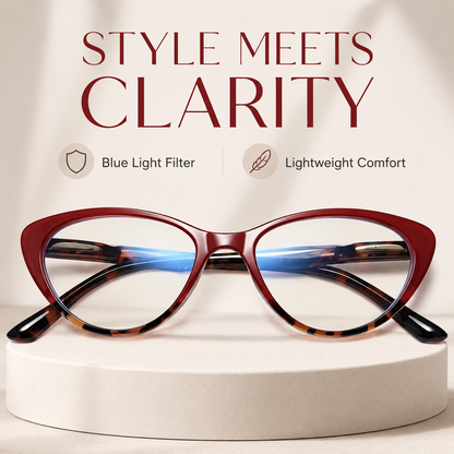 EYEURL Cat Eye Reading Glasses for Women – 4 Pack Blue Light Blocking Computer Readers, Anti-Glare Stylish Eyewear for Work and Daily Use
