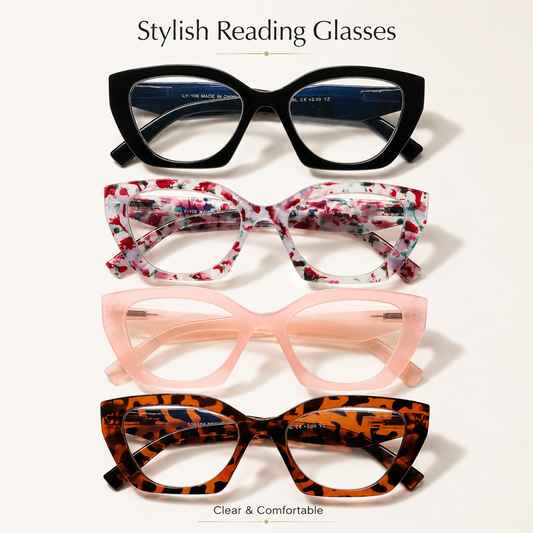 EYEURL Cat Eye Reading Glasses for Women Oversized Blue Light Blocking Readers Fashion Oprah Style Eyeglasses