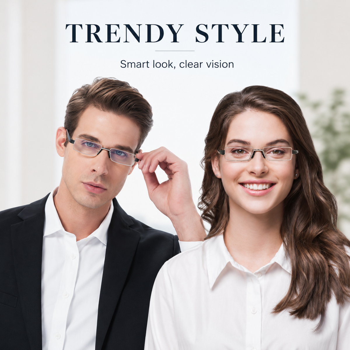 Semi-Rimless Blue-Light Readers for Men & Women – Blue - product photo 3
