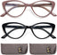 EYEURL Cat Eye Reading Glasses for Women - 2 Pack Blue Light Blocking Readers +1.75, Fashion Ladies Computer Eyeglasses with Spring Hinges