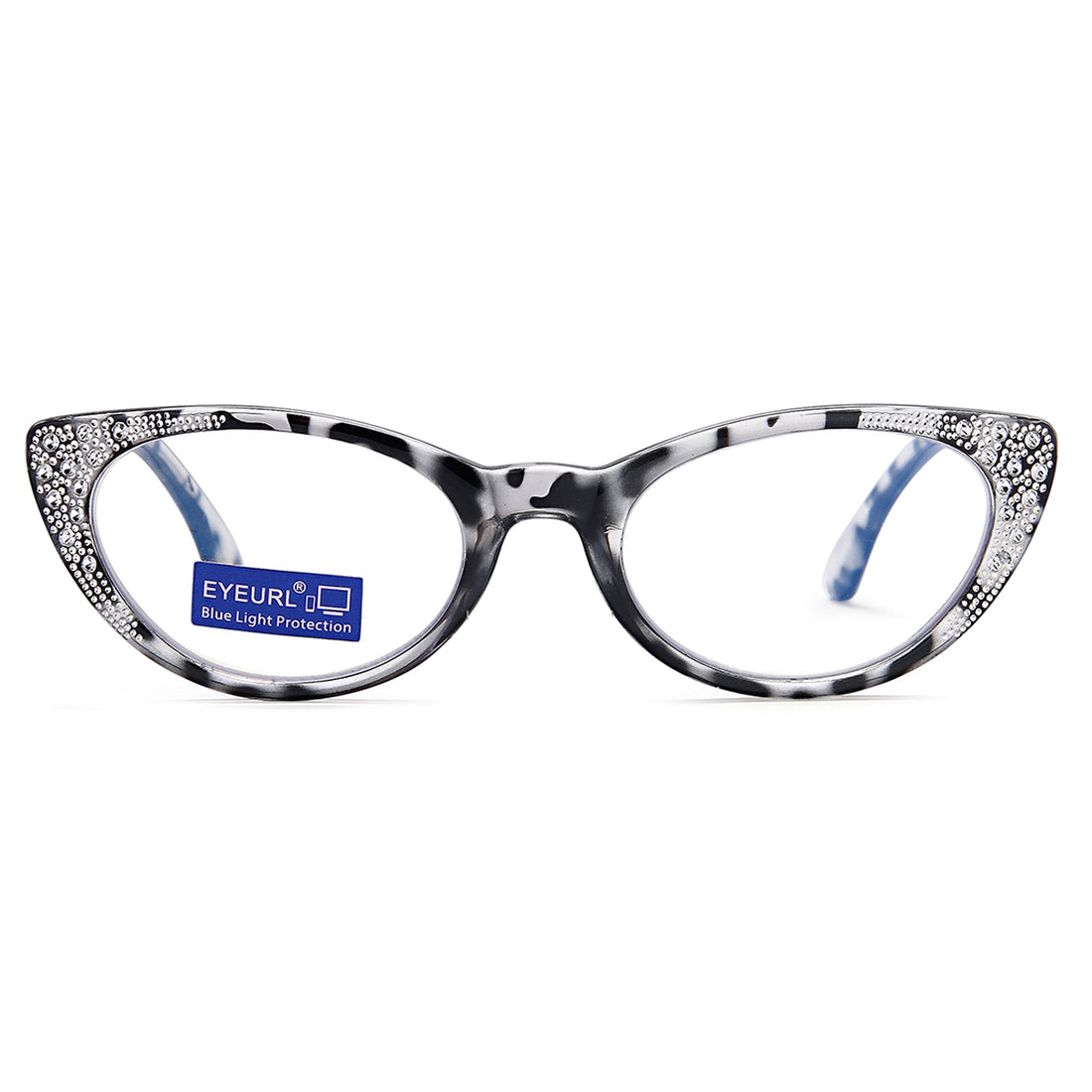 4-Pack Vintage Cat-Eye Blue-Light Readers for Women – Black, Milky White, Gray & Red