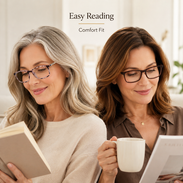 Reading Glasses for Men and Women, Blue Light Blocking Readers, Lightweight Rectangular Frame, Spring Hinge, Clear Vision, Stylish Eyeglasses