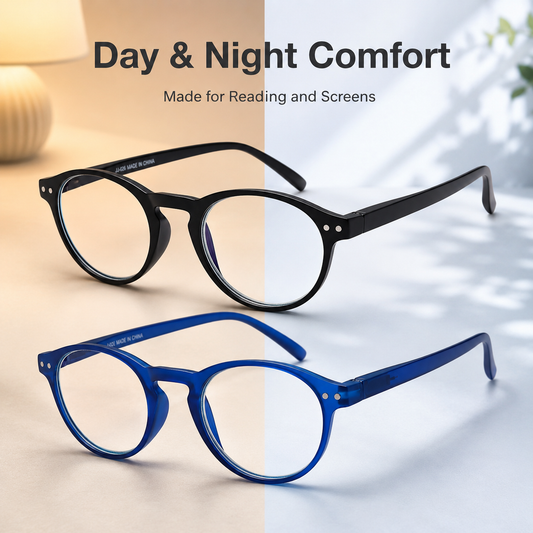EYEURL 4-Pack Small Round Reading Glasses for Women Men Neck Hanging Blue Light Blocking Eyeglasses TR90 Readers for Women