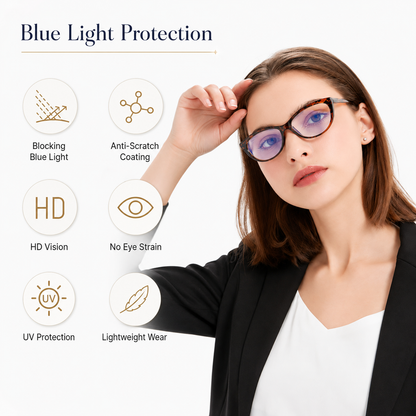 EYEURL Cat Eye Reading Glasses for Women – 4 Pack Blue Light Blocking Fashion Readers, Lightweight Spring Hinge Anti-UV Eyeglasses for Daily Use