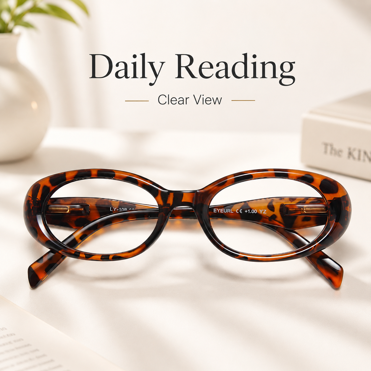 EYEURL Reading Glasses for women Oval Blue Light Blocking Glasses Computer Readers for Women Anti-Glare/UV Rays Eyeglasses with Spring Hinges 1.00