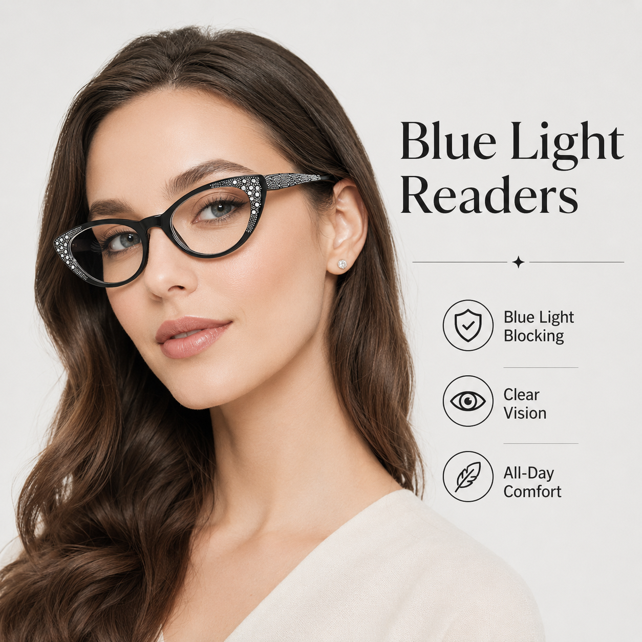 EYEURL Cat Eye Reading Glasses for Women – 3 Pack Blue Light Blocking Fashion Readers with Spring Hinges, Anti-Glare and UV Protection Eyewear