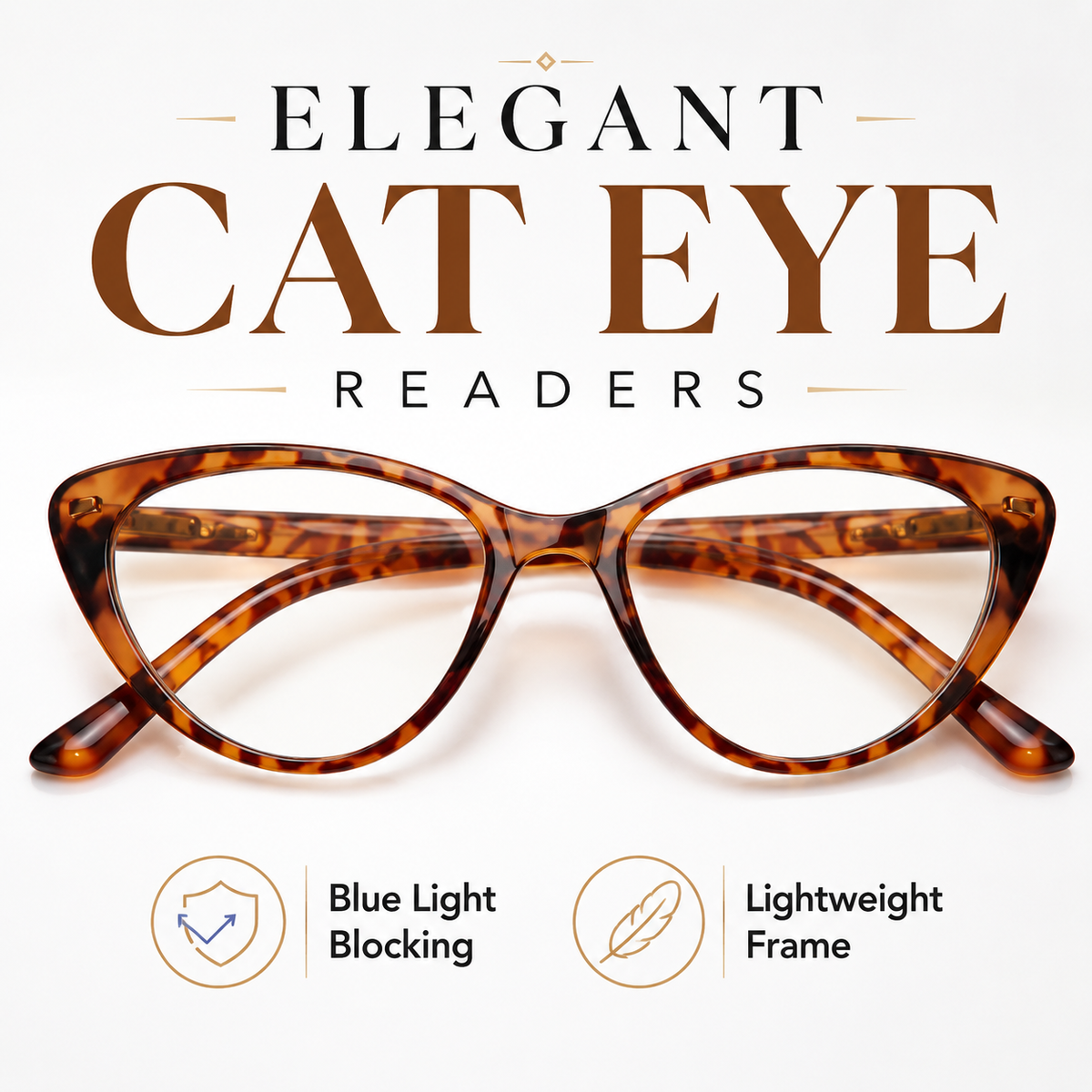 4-Pack Cat-Eye Blue-Light Readers for Women – Tortoise - product photo 9