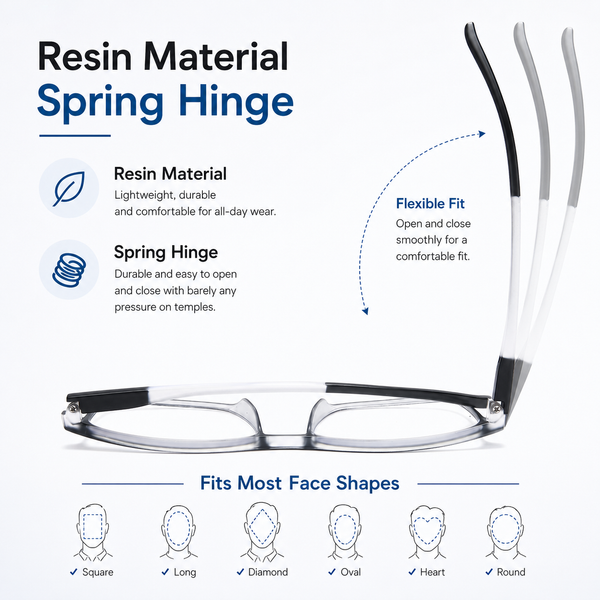 EYEURL 4 Pack Reading Glasses for Men and Women - Blue Light Blocking Readers with Spring Hinges - Anti Glare/UV Rays