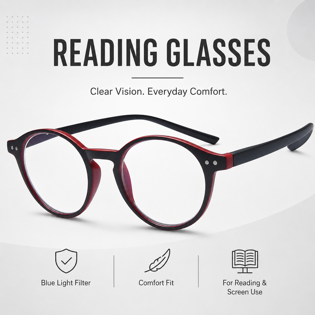 EYEURL 4-Pack Round Reading Glasses for Women Men Neck Hanging Small Blue Light Glasses Retro Round Computer Glasses With Spring Hinges TR90 Lightweight Readers for Women 3.0