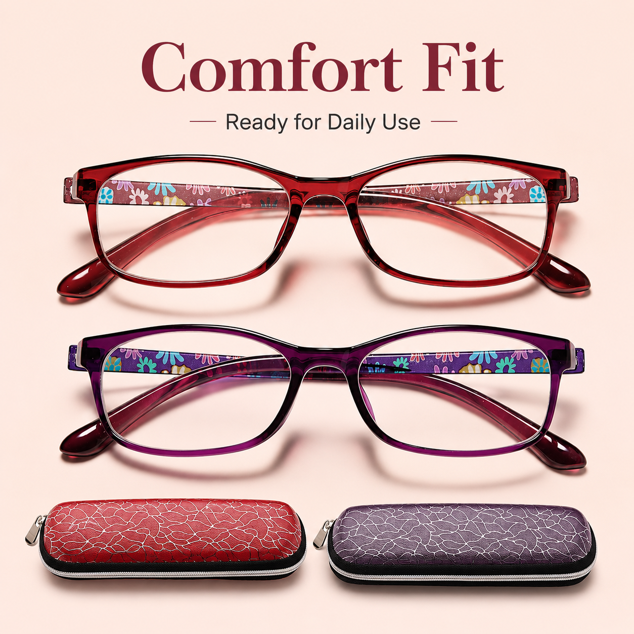 EYEURL Blue Light Blocking Glasses For Womens - 2 Pairs Lightweight Blue Screen Computer Eyeglasses Anti Glare Glasses Main image