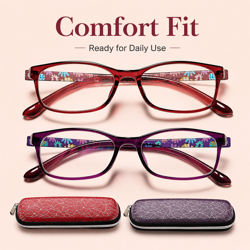 EYEURL Blue Light Blocking Glasses For Womens - 2 Pairs Lightweight Blue Screen Computer Eyeglasses Anti Glare Glasses