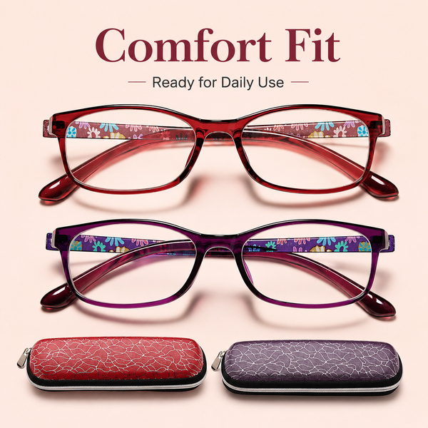 EYEURL Blue Light Blocking Glasses For Womens - 2 Pairs Lightweight Blue Screen Computer Eyeglasses Anti Glare Glasses