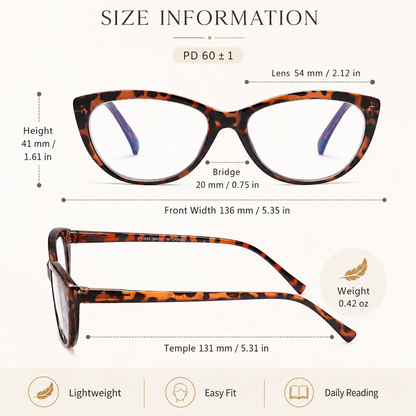 EYEURL Cat Eye Reading Glasses for Women – 4 Pack Blue Light Blocking Fashion Readers, Lightweight Spring Hinge Anti-UV Eyeglasses for Daily Use
