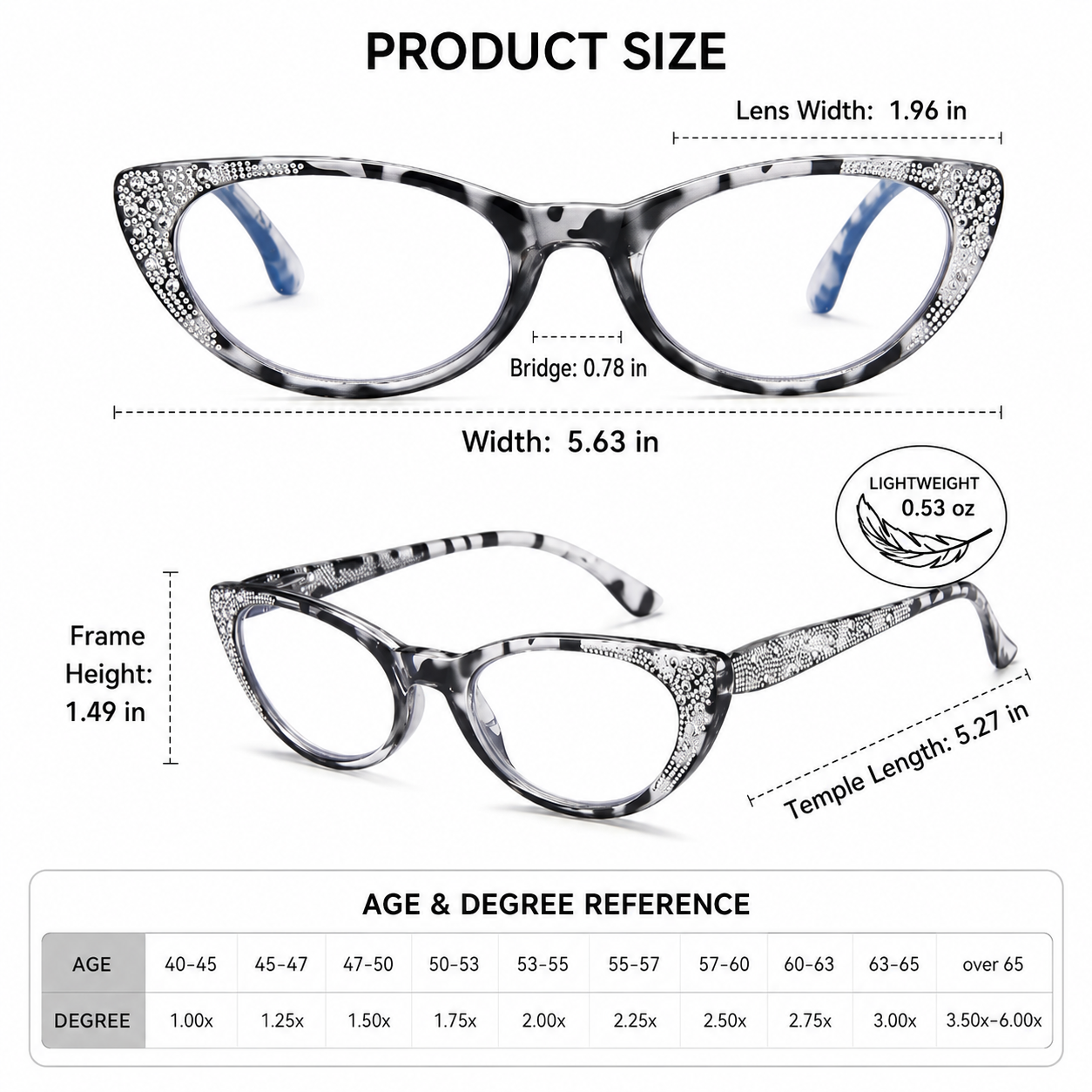 EYEURL 3-Pack Cat Eye Reading Glasses for Women – Blue Light Blocking Computer Readers with Rhinestones, Spring Hinges & UV Protection
