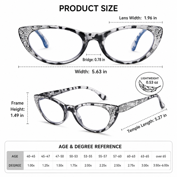 EYEURL 3-Pack Cat Eye Reading Glasses for Women – Blue Light Blocking Computer Readers with Rhinestones, Spring Hinges & UV Protection
