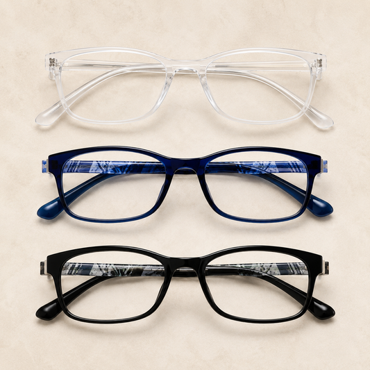 EYEURL Reading Glasses for Women-Blue Light Blocking For Men Women-3 Pack Computer Readers 0.0 Spring Hinge Anti UV Ray/Eye Strain/Glare Eyeglasses