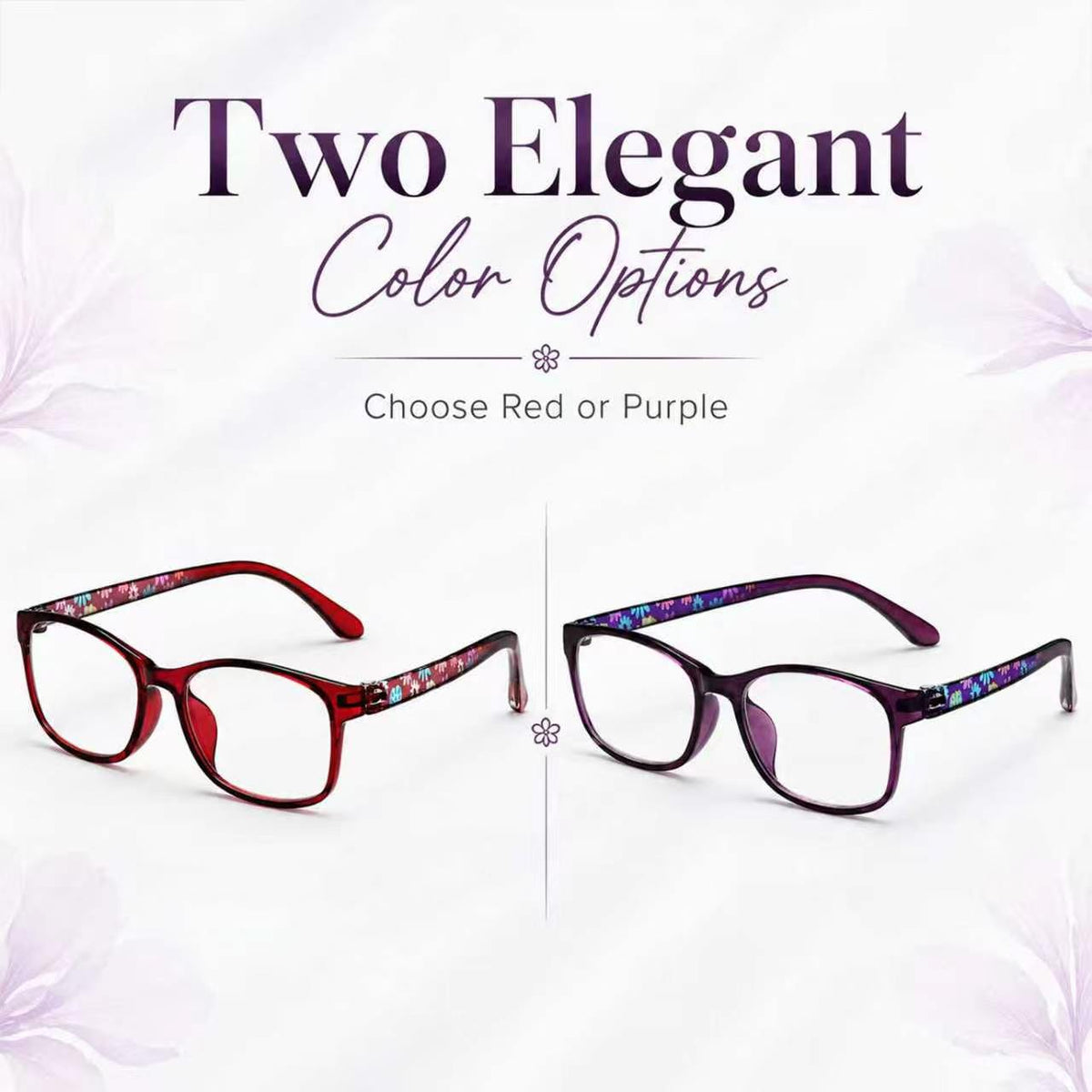 2-Pack Full-Rim Blue-Light Readers for Women – Purple & Red - product photo 6