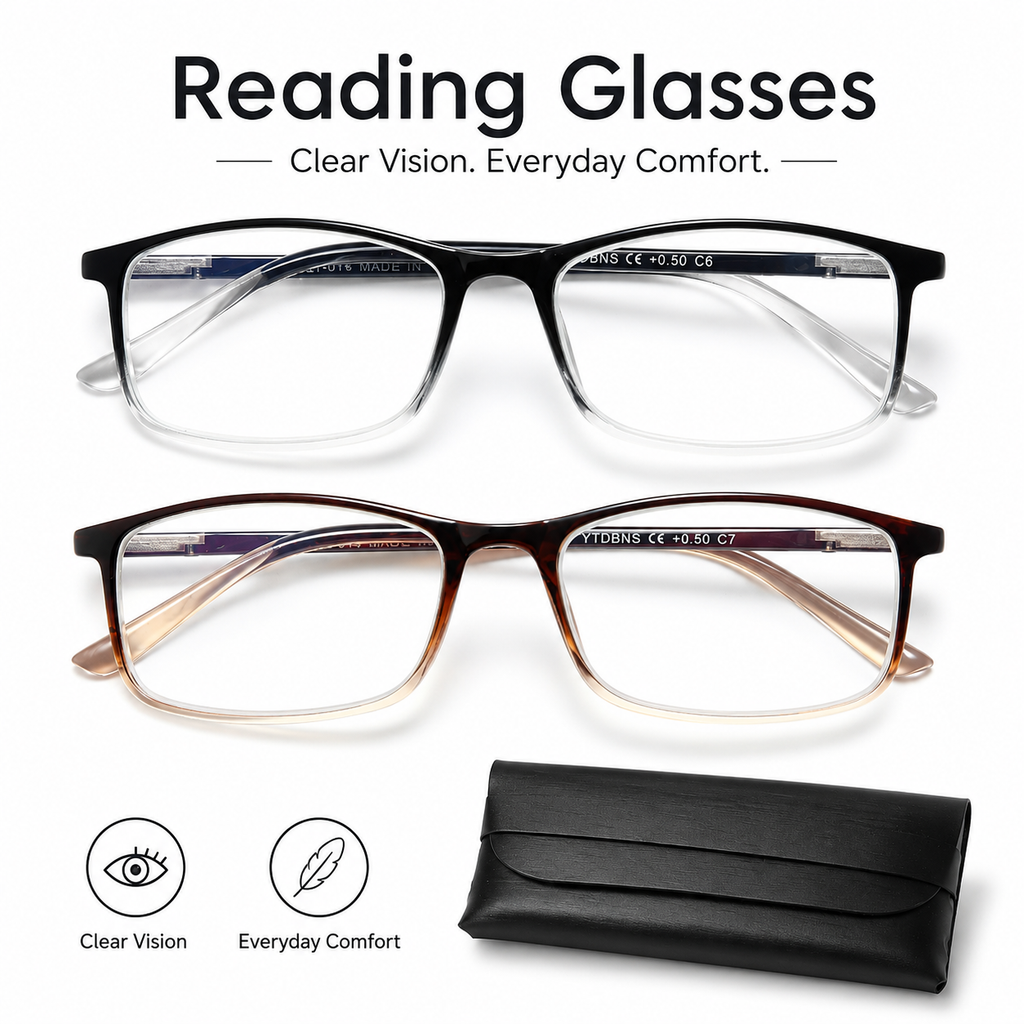 Professional Blue Light Blocking Reading Glasses – Unisex Computer Readers with Spring Hinges, UV Protection & Anti Glare Design