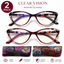 EYEURL Cat Eye Reading Glasses for Women, 2 Pack Blue Light Blocking Readers with Spring Hinge – Anti Glare UV Protection Computer Eyeglasses